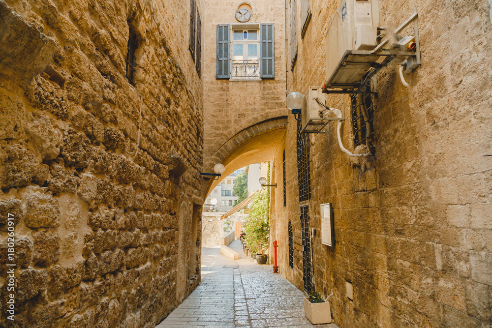 Old jaffa street. Culture and history architecture