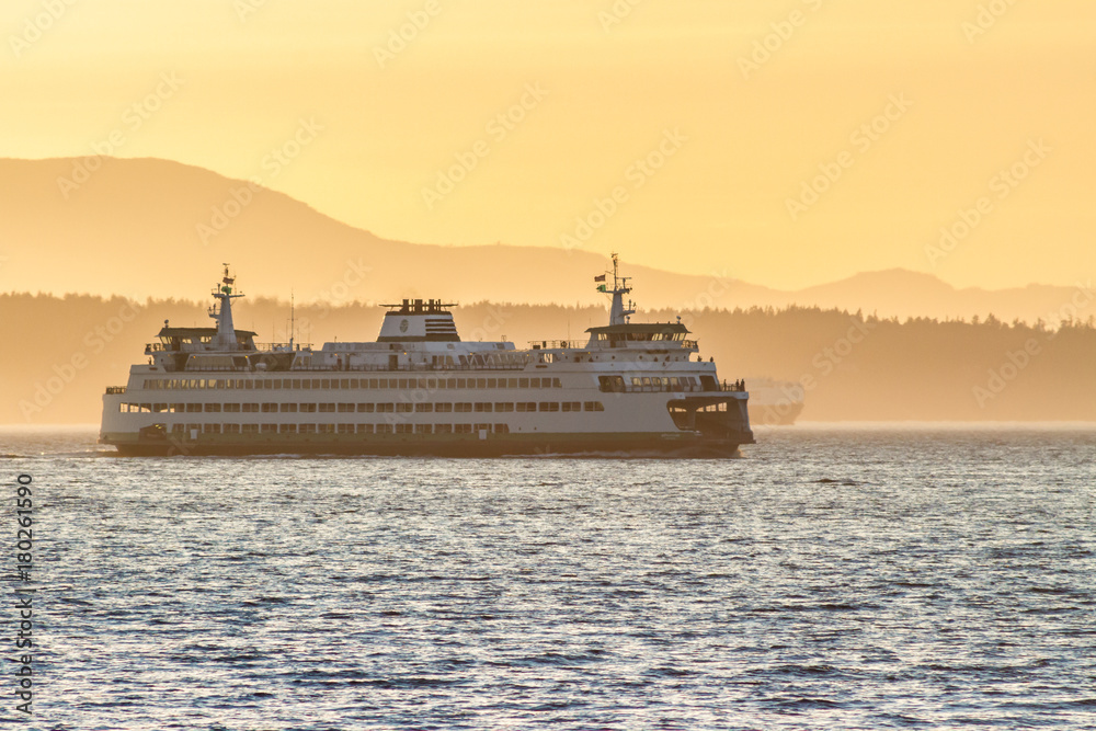 Obraz premium Ferry au large de Seattle
