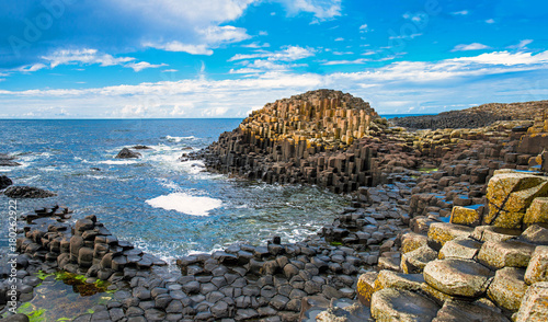 Unesco heritage landscape of the Giant's Causeway in County Antrim. Tourism in Northern Ireland in the United Kingdom. photo