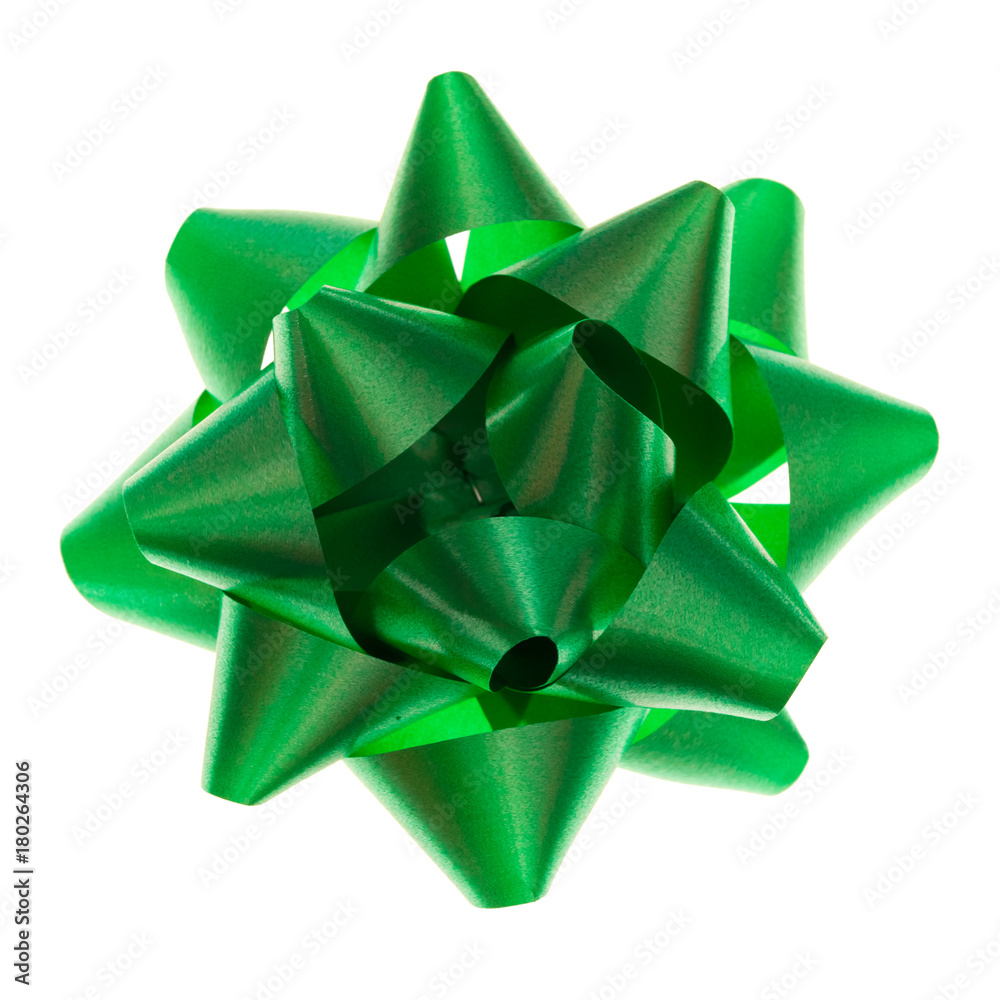 Green bow isolated on white background Stock Photo | Adobe Stock