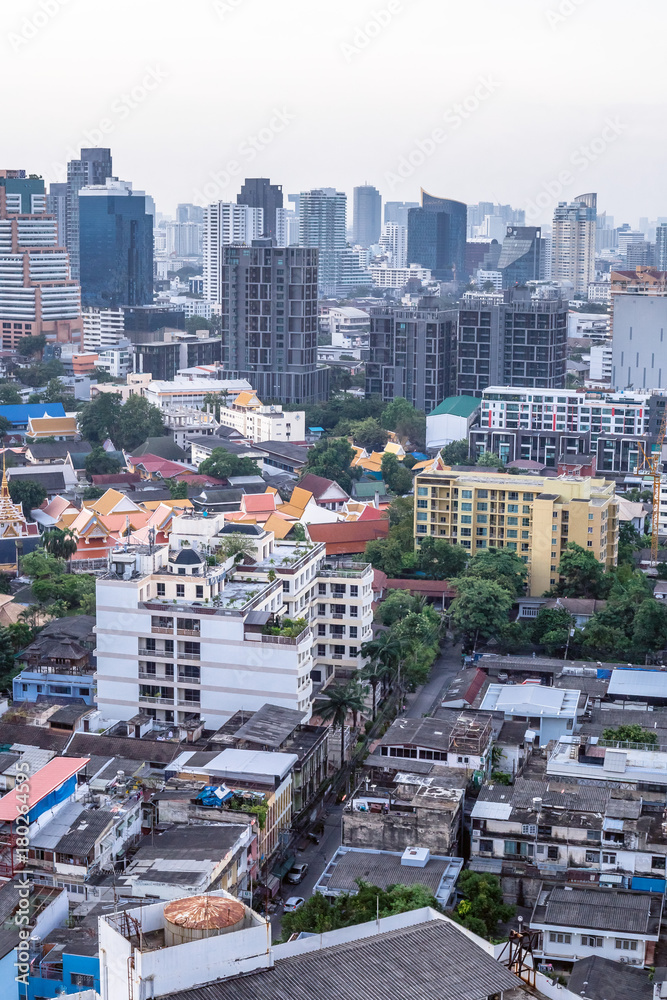 Naklejka premium 10 November, 2017: City buildings at Ekamai Bangkok Thailand