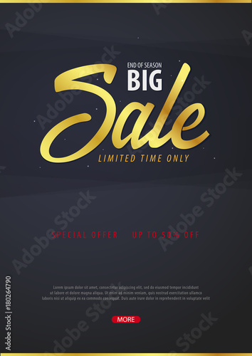 Sale poster or Flyer design. Discount background for the online store, shop, promotional leaflet, poster, banner. Vector illustration.