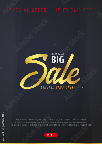 Sale poster or Flyer design. Discount background for the online store, shop, promotional leaflet, poster, banner. Vector illustration.