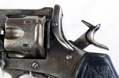 Antique Pistol with Hammer Back showing Firing Pin..