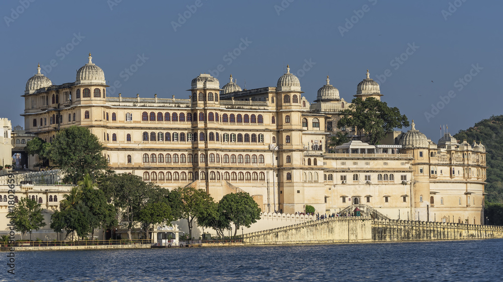 City Palace from Lake Pichola, Udaipur, Rajasthan, India