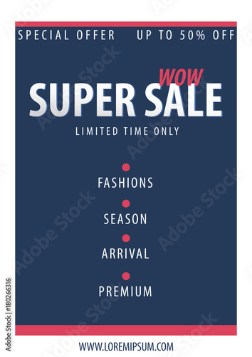 Sale poster or Flyer design. Discount background for the online store, shop, promotional leaflet, poster, banner. Vector illustration.