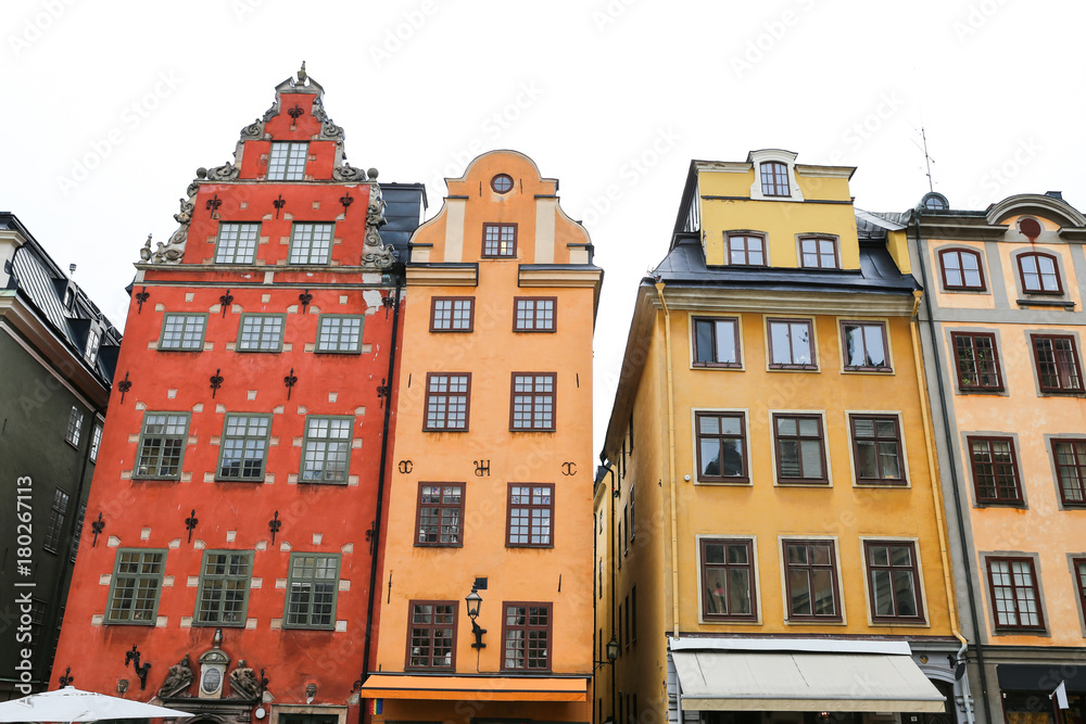 Buildings in Stortorget Place, Stockholm, Sweden