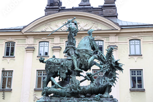 Saint George and the Dragon Statue in Stockholm, Sweden