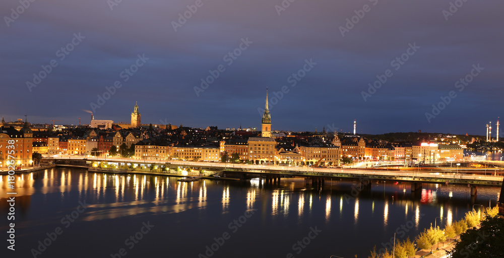 General view of Old Town Gamla Stan in Stockholm, Sweden