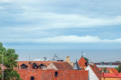 buildings with red rooftop in visby sweden
