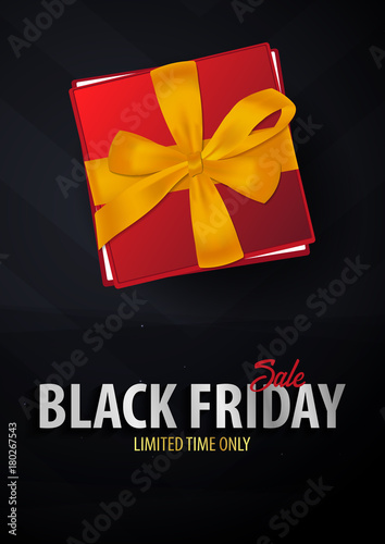 Black Friday Sale poster or Flyer. Discount background for the online store, shop, promotional leaflet, poster, banner. Vector illustration.