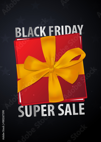 Black Friday Sale poster or Flyer. Discount background for the online store, shop, promotional leaflet, poster, banner. Vector illustration.