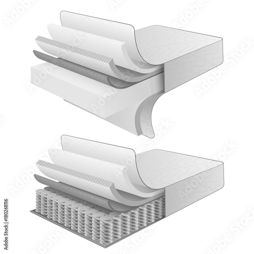 vector set mattress section on layers