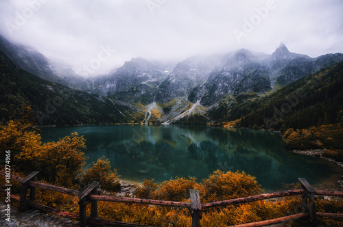 autumn view of Morskie Oko lake, Zakopane in Poland