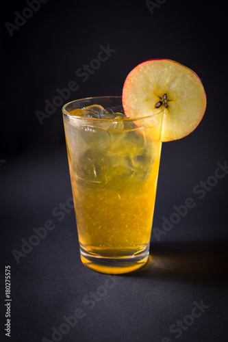 Fresh coctail drink on black background