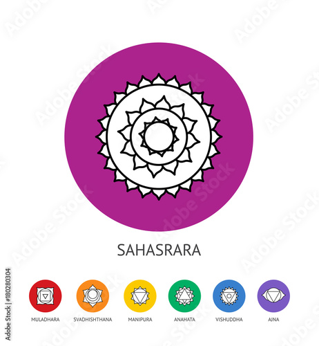 Chakras set, spirituality and energy healing concept