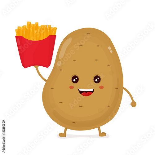 Cute happy smiling funny potato