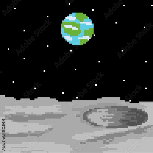 moon pixel art background