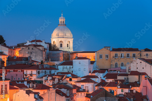 View of Alfama at twilight, Lisbon, Portugal