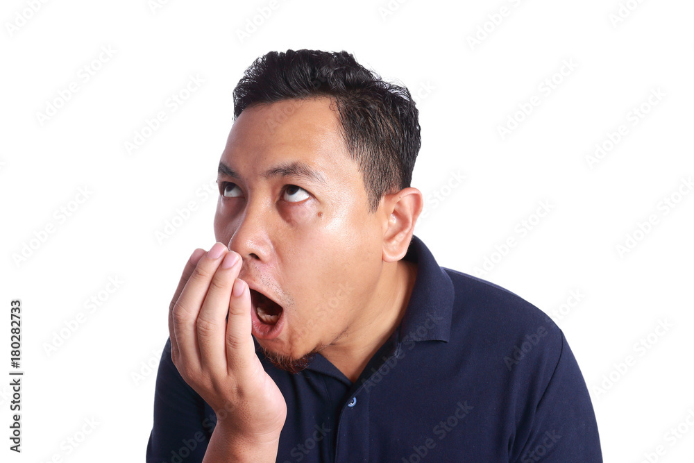 Asian Man Check His Own Mouth Smell Asian Man Check His Own Mouth Smell