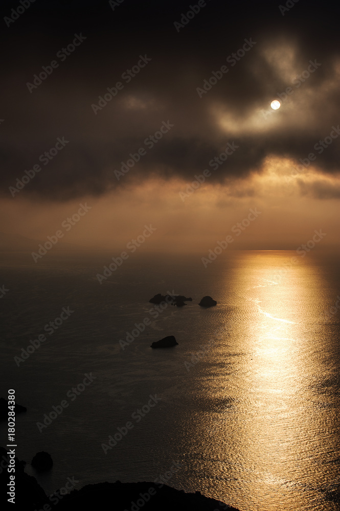 Ominous Sky above Li Galli Islands - Punta Campanella, Amalfi Coast, Salerno Gulf, Province of Naples, Campania, Italy. Ominous Sky above Li Galli Islands - Punta Campanella, Amalfi Coast, Salerno Gulf, Province of Naples, Campania, Italy.