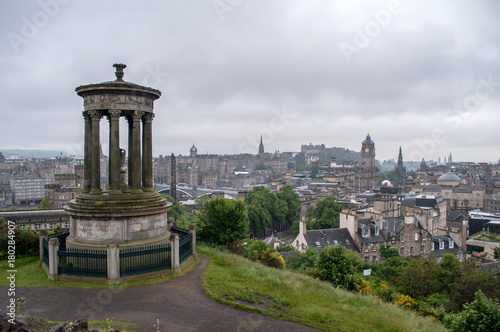 View of the historic center of Edinburgh in Scotland