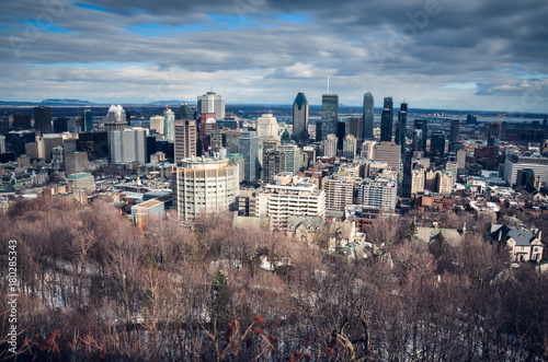 View on Montreal downtown from Mont Royal