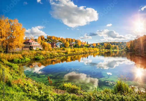 Осенний пейзаж Шохонки Autumn landscape of the river Shokhonka