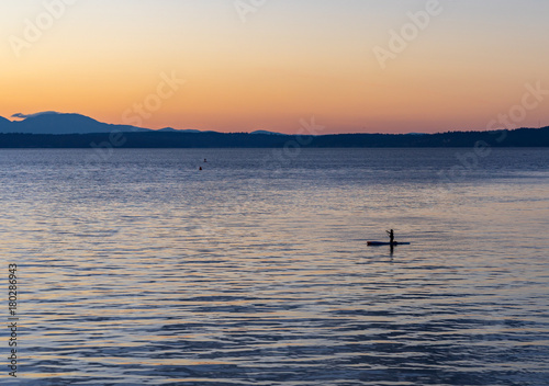 Paddleboarding at Sunset