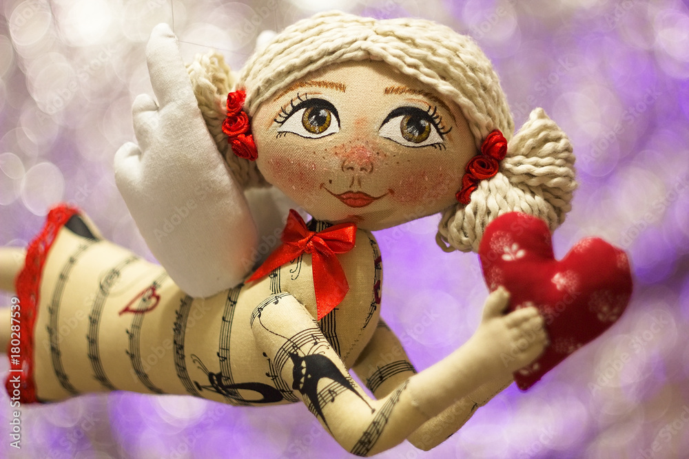 Fototapeta premium Hand sewing doll, angel, princess.