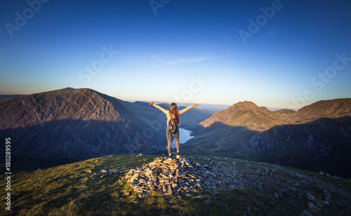 Young Girl on Mountain Top photo