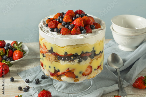 Sweet Homemade Strawberry Trifle Dessert