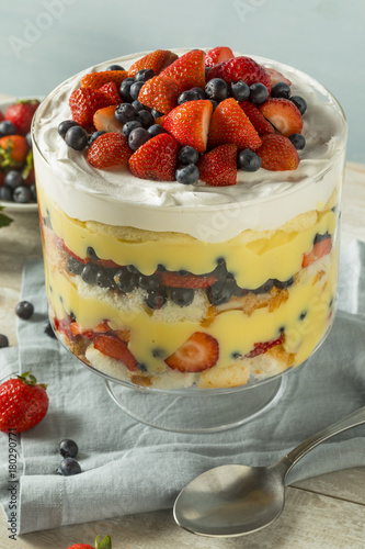 Sweet Homemade Strawberry Trifle Dessert