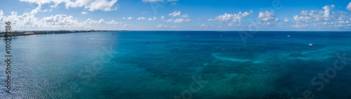 panorama view of the tropical paradise of the cayman islands in the caribbean sea