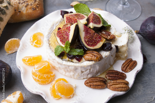 cheese with white mold and figs