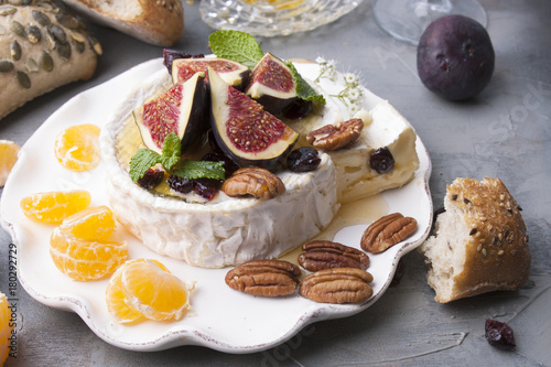 cheese with white mold and figs