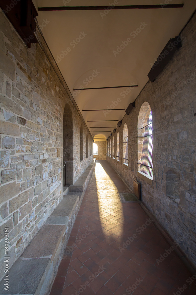 Long Corridor to the tower of Palazzo Vecchio in Florence, Tuscany.
