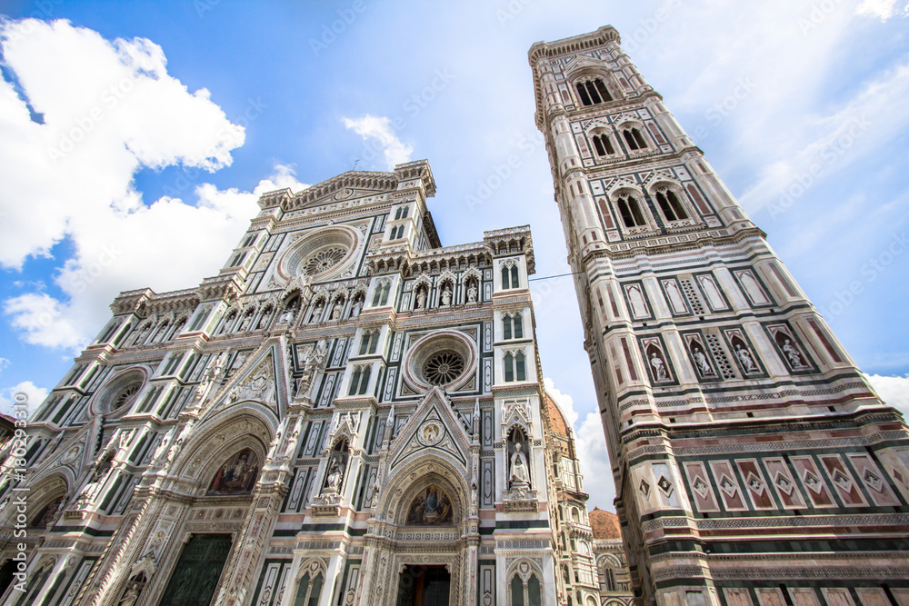 The Basilica di Santa Maria del Fiore and bell tower in Florence, Italy