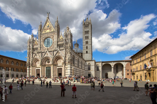 Siena cathedral in a sunny summer day, Tuscany, Italy