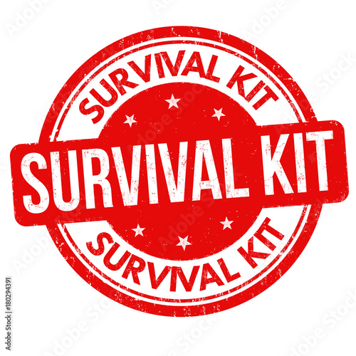 Survival kit grunge rubber stamp
