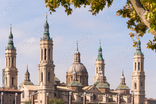 The Cathedral-Basilica of Our Lady of Pillar - a roman catholic church, Zaragoza, Spain. With selective focus. © ggfoto