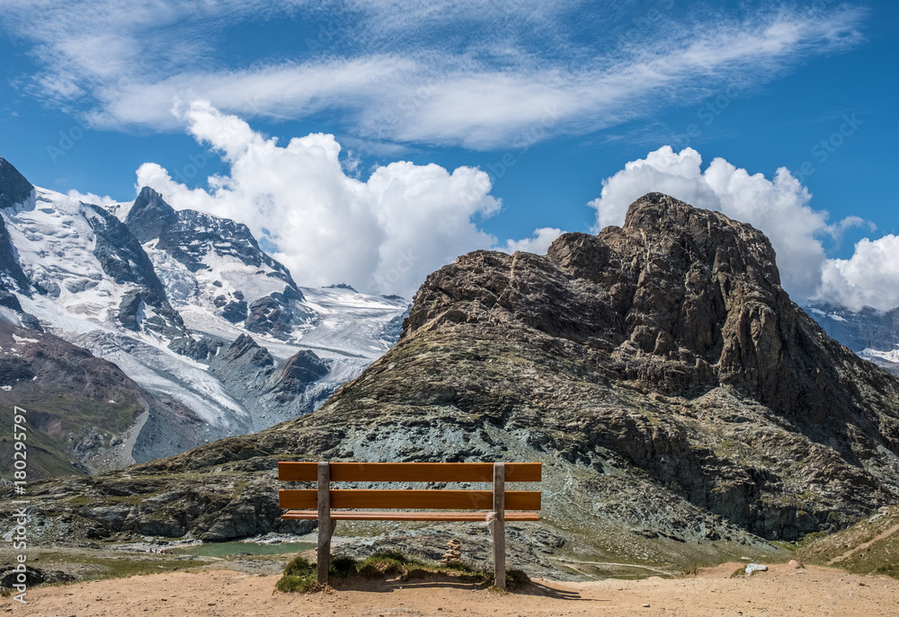Bench at a mountains