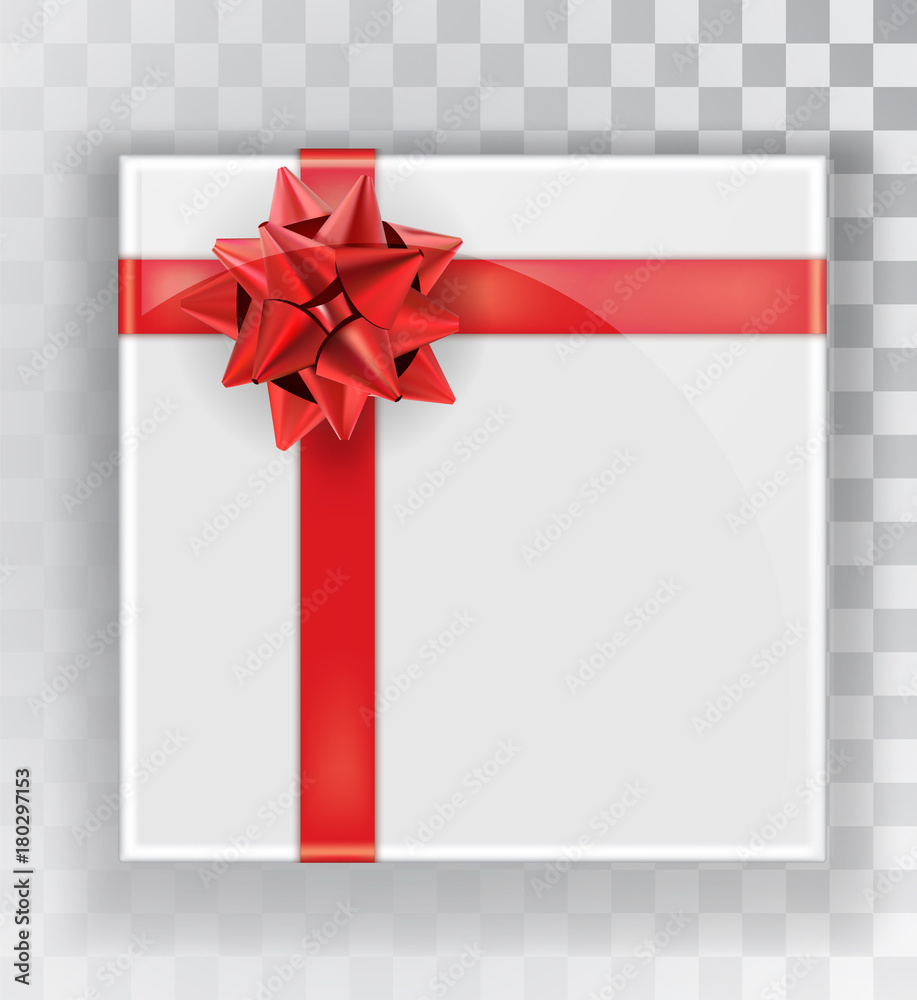 Realistic gift box isolated on transparent Vector Image