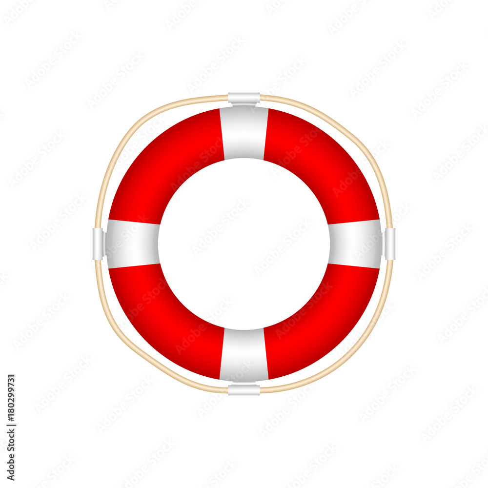 Lifebuoy Icon Isolated on White Background. Realistic Style Lifebuoy Icon Isolated on White Background. Realistic Style