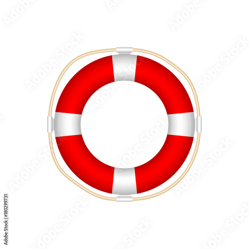 Lifebuoy Icon Isolated on White Background. Realistic Style