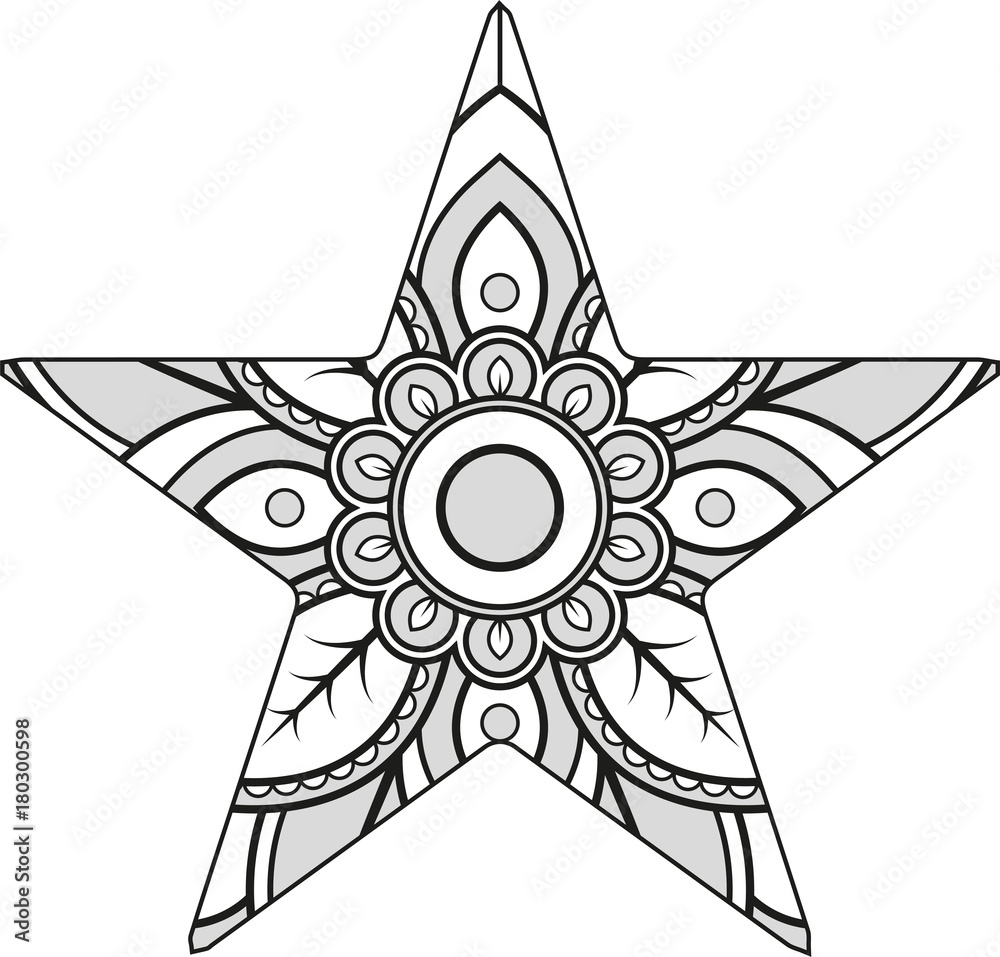 Vector illustration of a mandala star silhouette Stock Vector | Adobe Stock