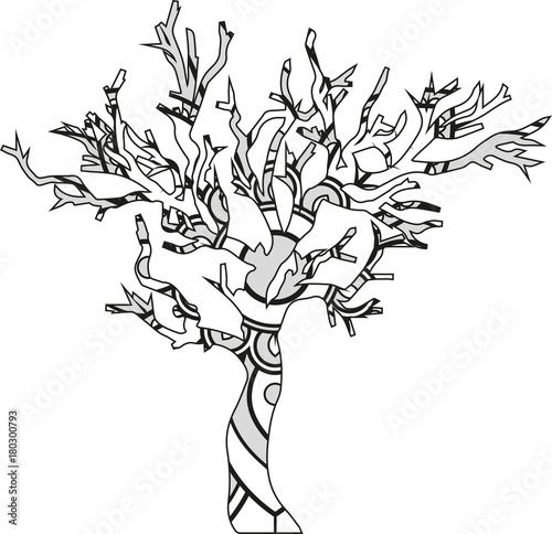 Vector illustration of a mandala tree silhouette
