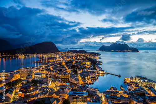 Alesund Viewpoint at sunset, Norway