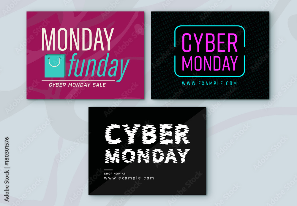 Cyber Monday Sale Social Media Post Set 8 plantilla de Stock | Adobe Stock