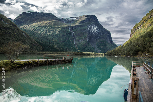 Fototapeta Naklejka Na Ścianę i Meble -  Lovatnet lake near Geiranger Fjord in Norway
